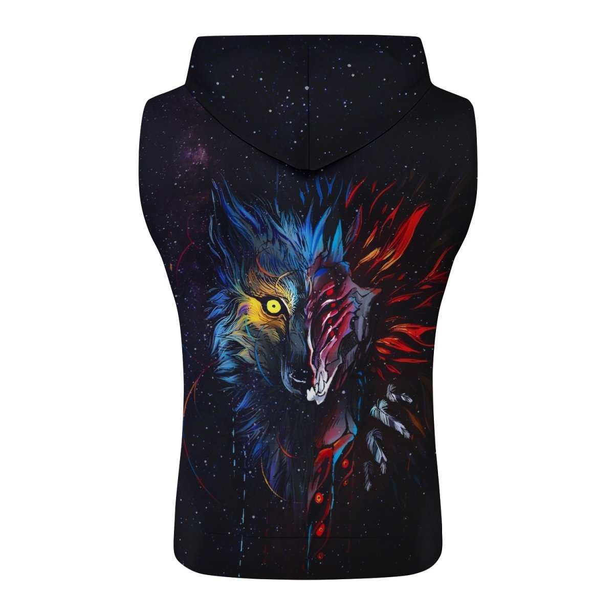 Sun and Moon Wolf Entities Sleeveless Pullover & Zip Hoodie - BattleFitGear