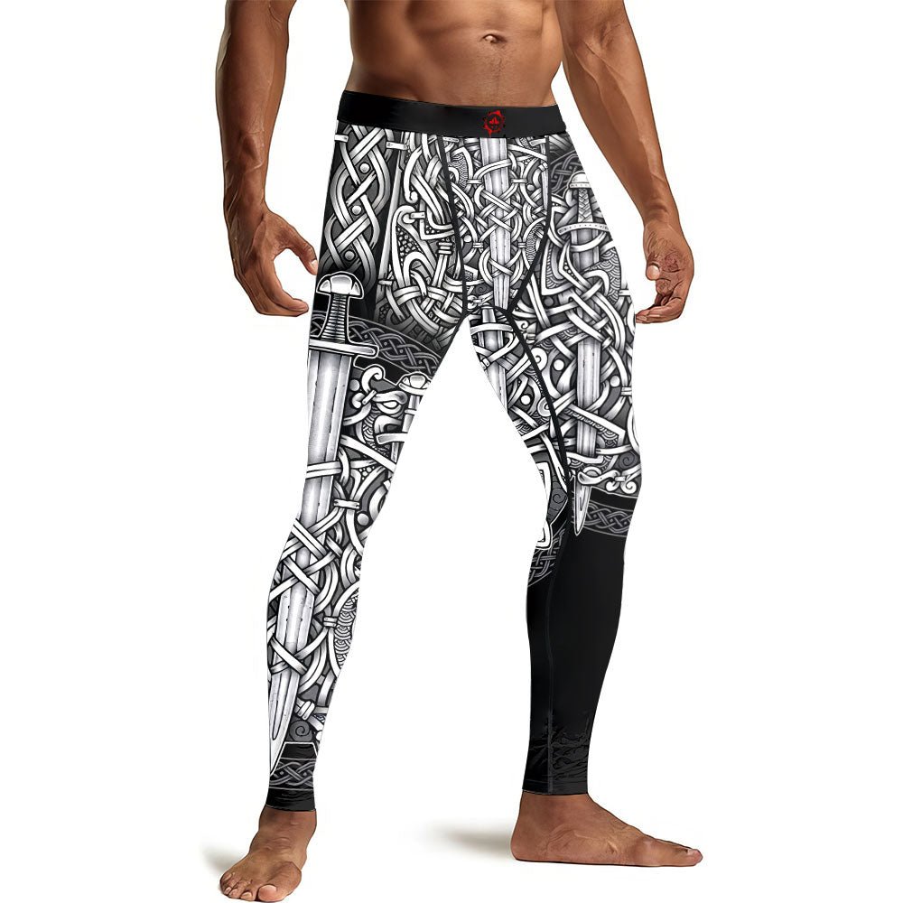 Sword & Shield Viking Men's Compression Leggings - BattleFitGear