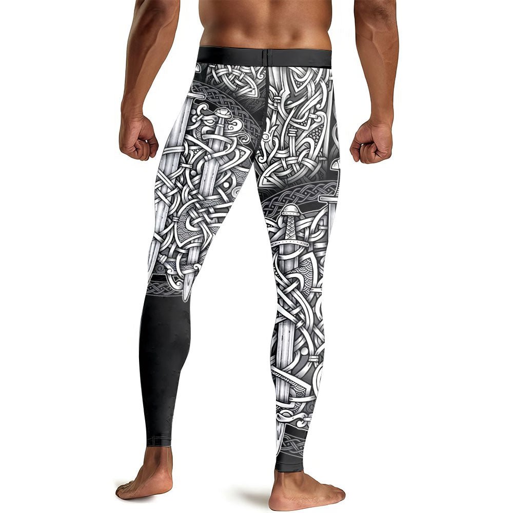 Sword & Shield Viking Men's Compression Leggings - BattleFitGear