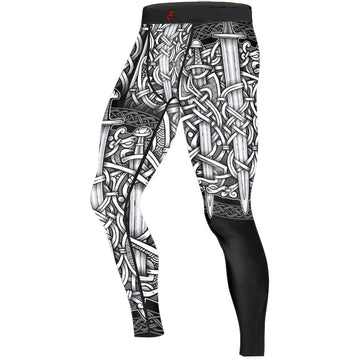 Sword & Shield Viking Men's Compression Leggings - BattleFitGear