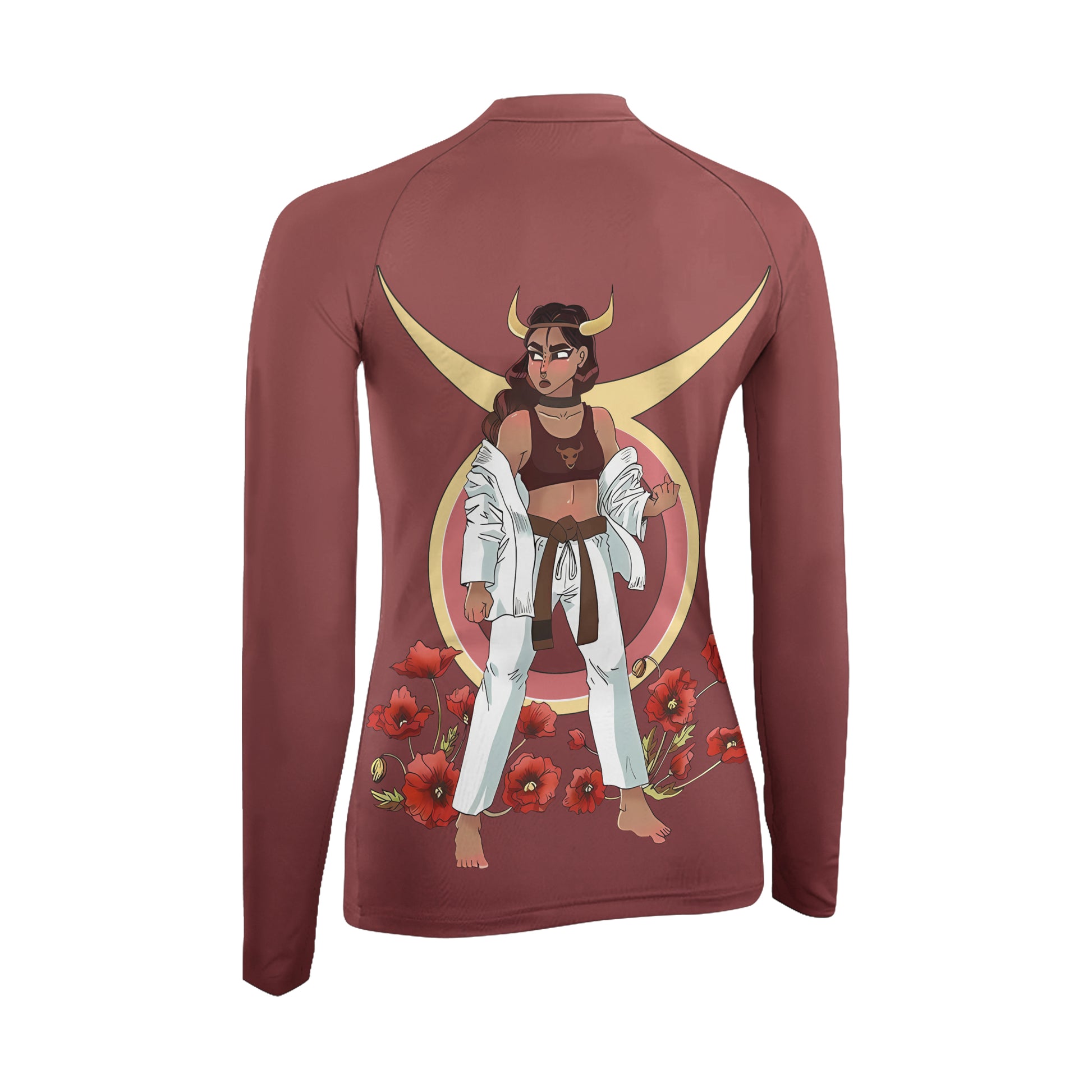 Taurus Zodiac Mom Women's Long Sleeve Rash Guard