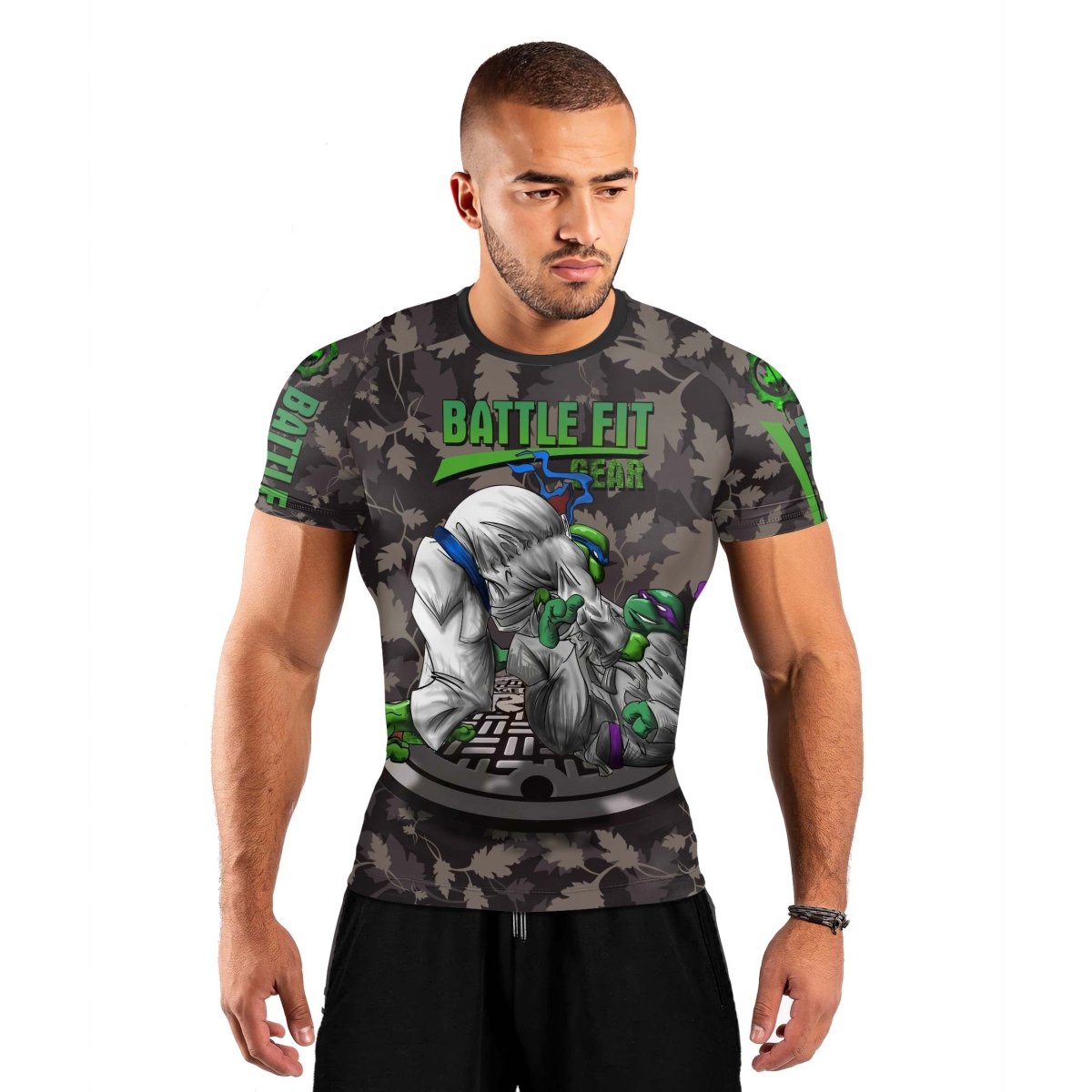 Teenage Mutant Ninja Turtle Men's Short Sleeve Rash Guard - BattleFitGear