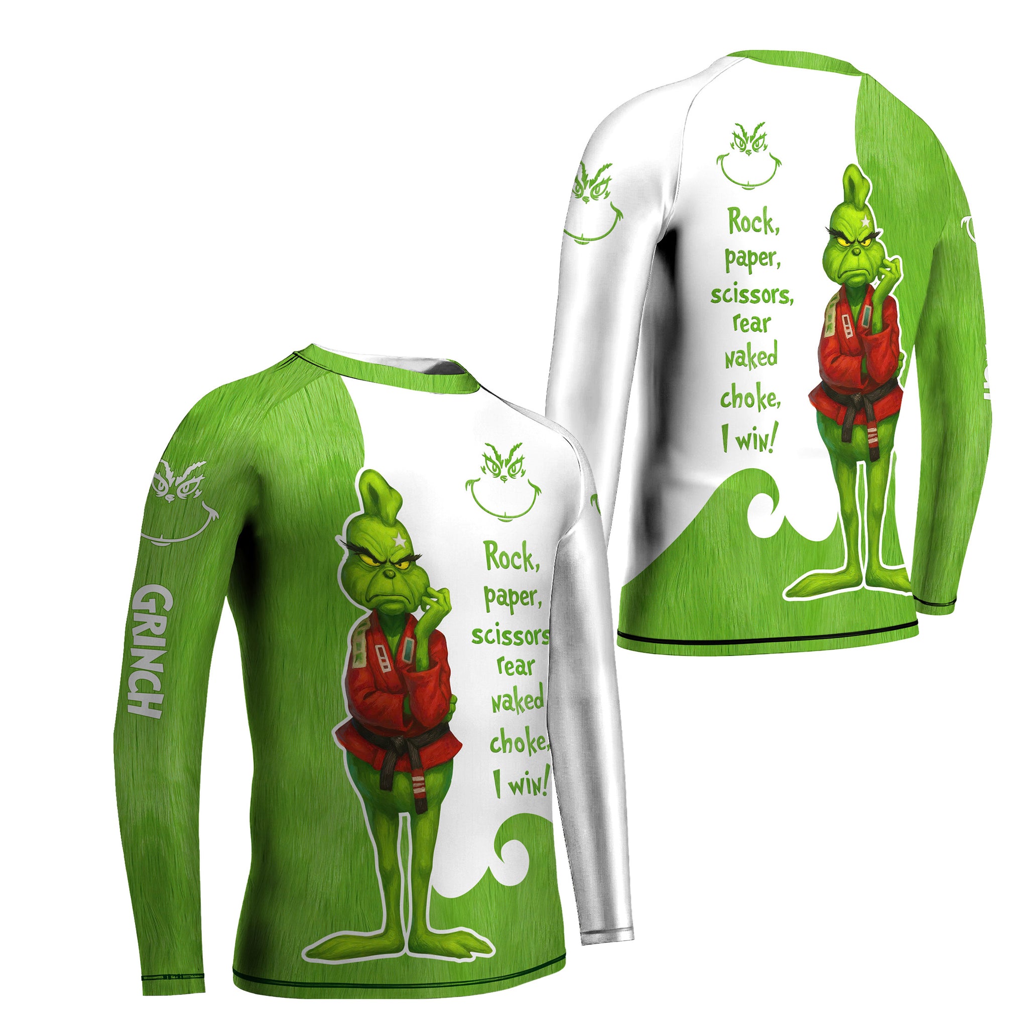 The Grinch Rear Naked Choke Kids Rash Guard