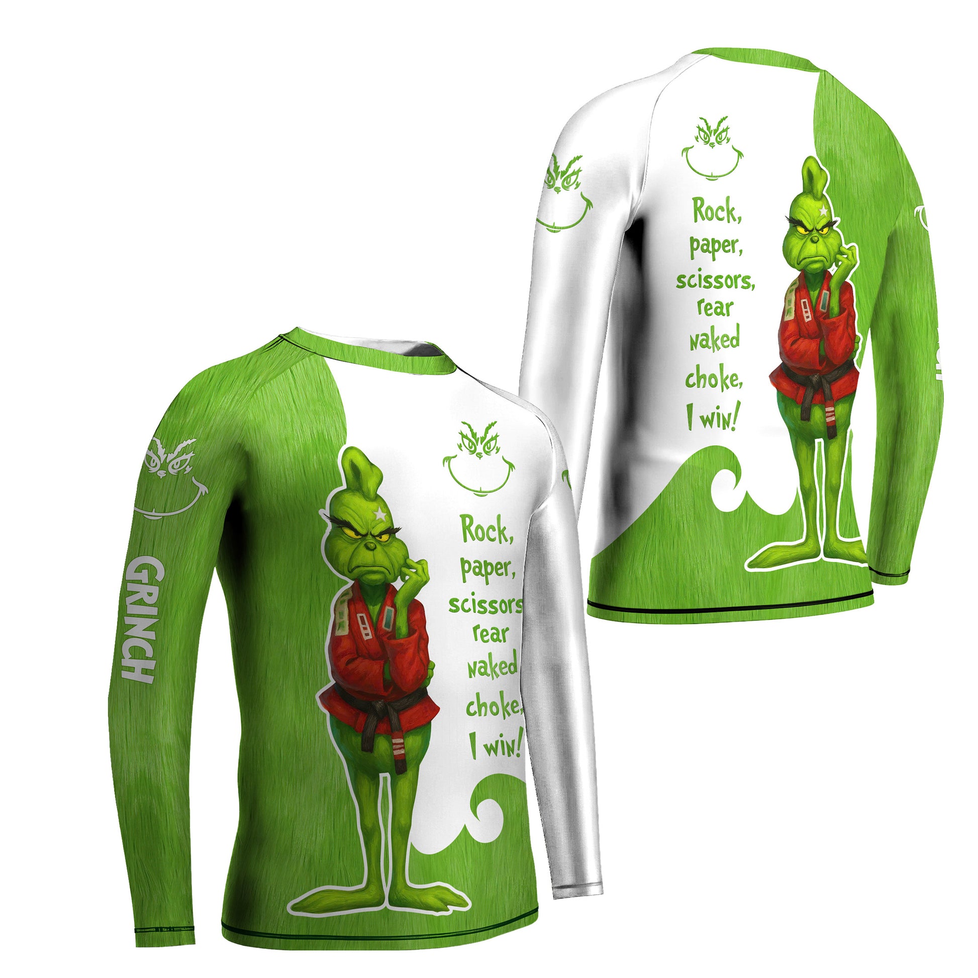The Grinch Rear Naked Choke Kids Rash Guard
