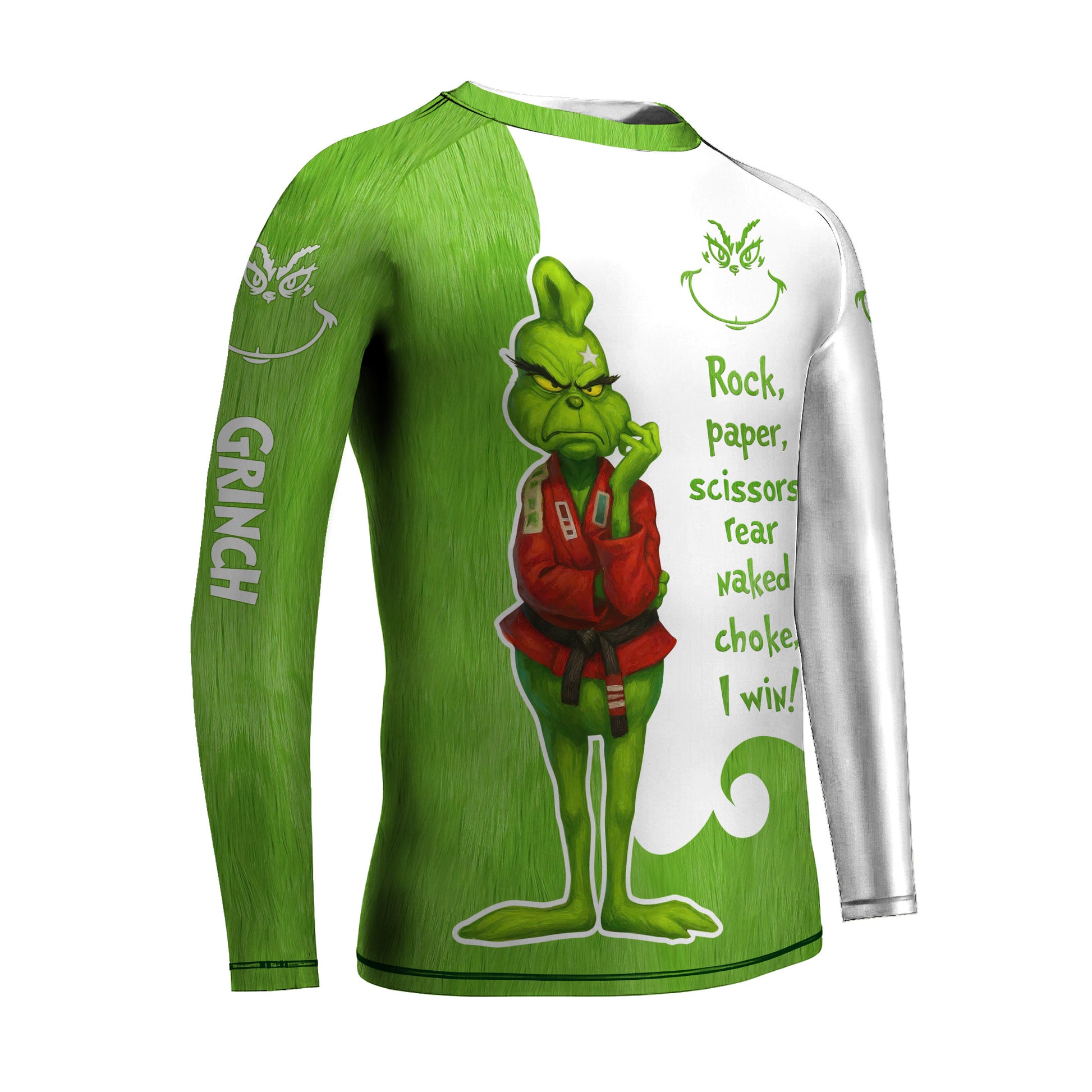 The Grinch Rear Naked Choke Kids Rash Guard