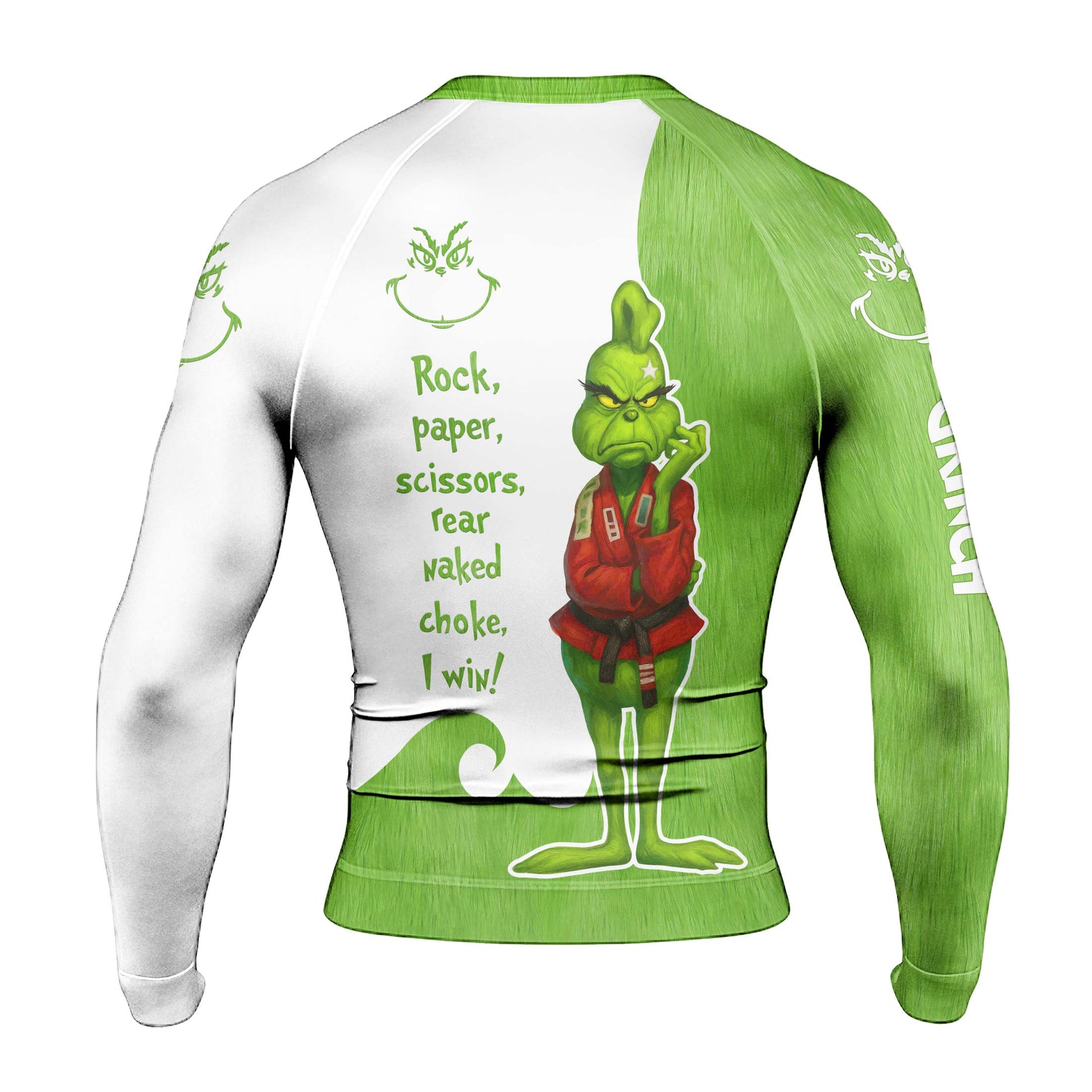 The Grinch Rear Naked Choke Men's Long Sleeve Rash Guard