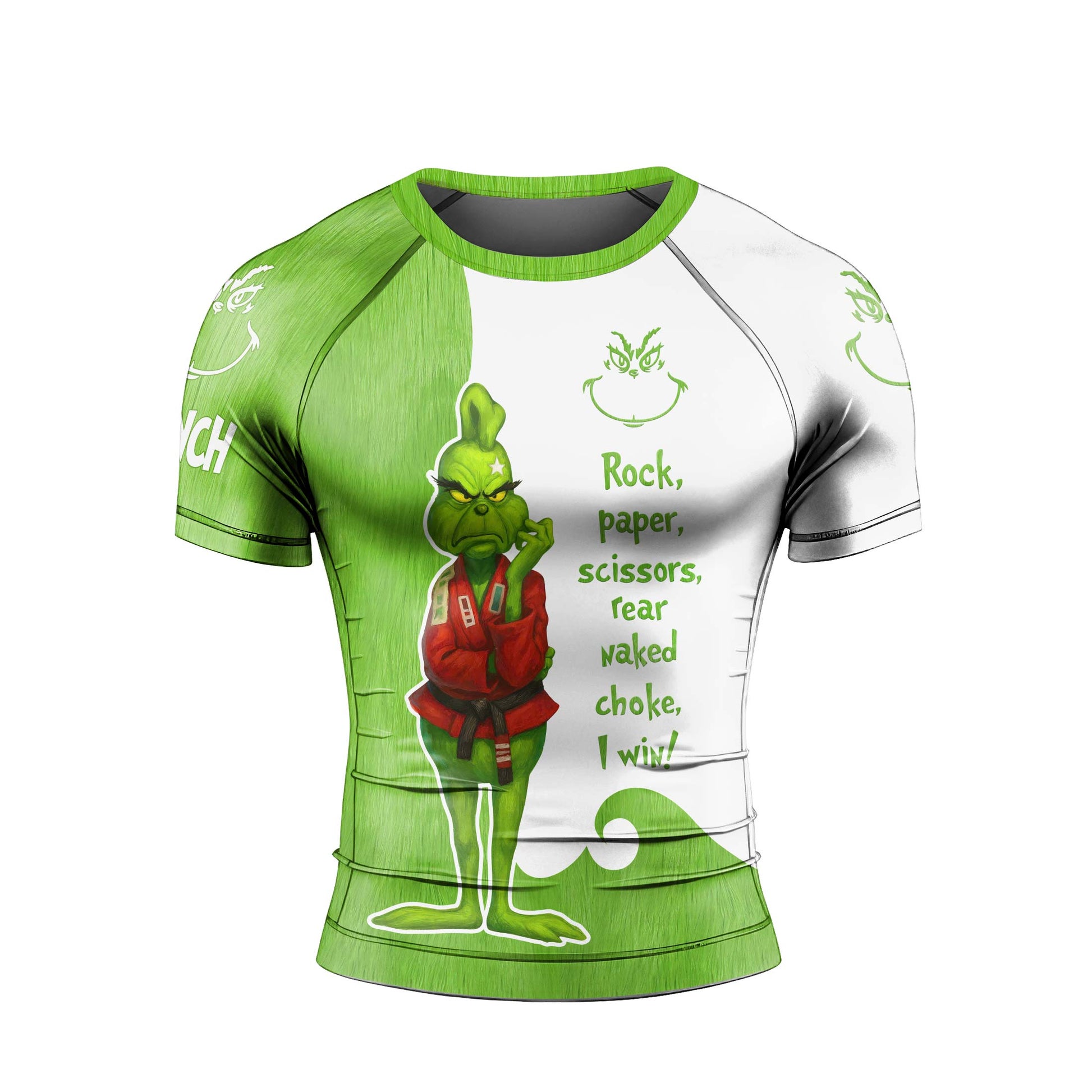 The Grinch Rear Naked Choke Men's Short Sleeve Rash Guard