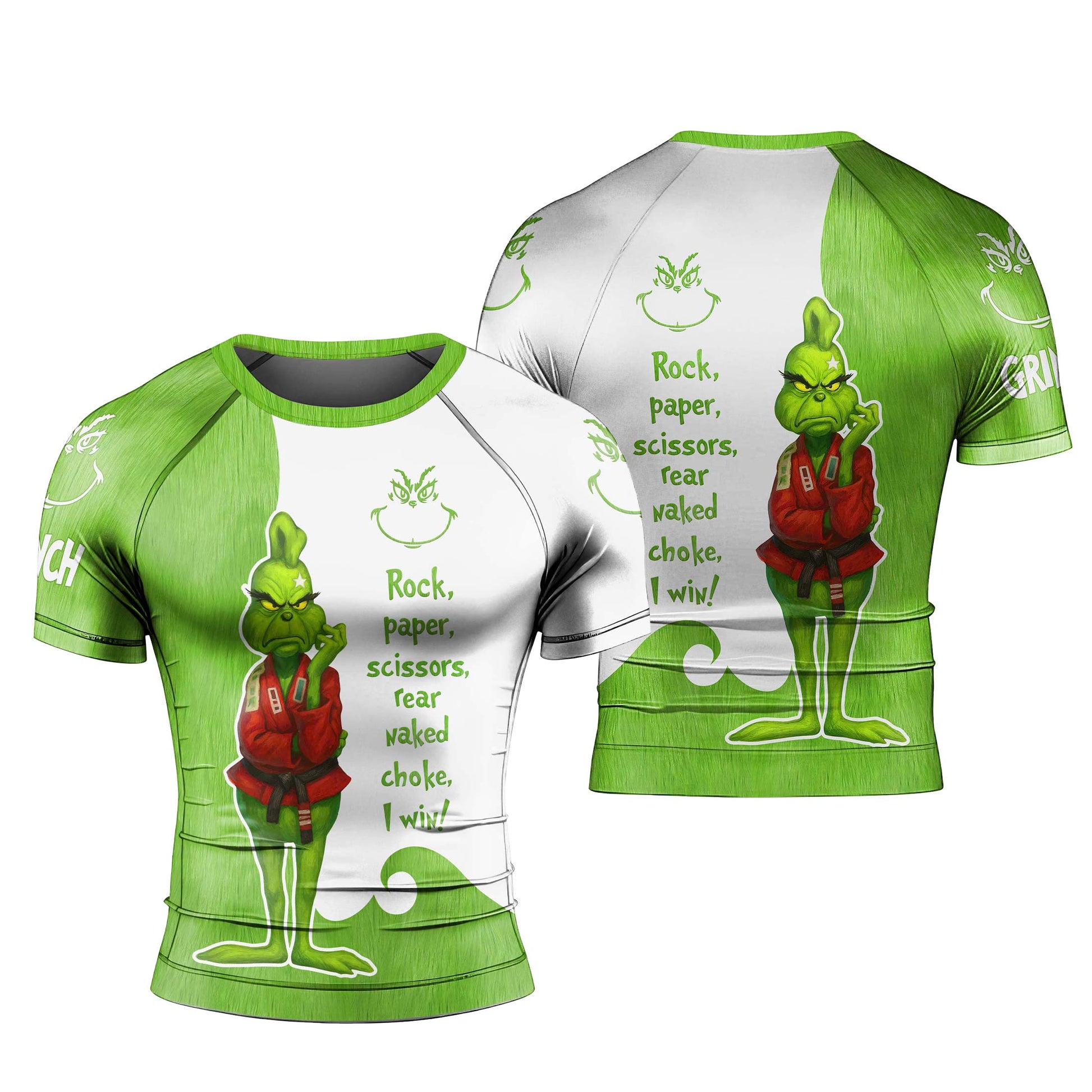 The Grinch Rear Naked Choke Men's Short Sleeve Rash Guard