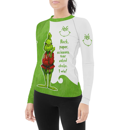 The Grinch Rear Naked Choke Women's Long Sleeve Rash Guard