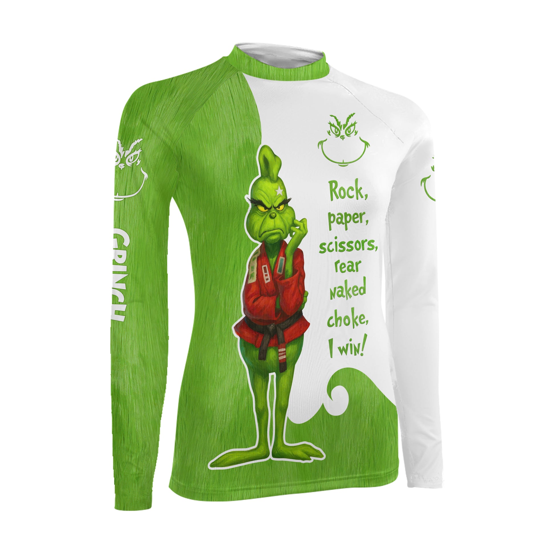 The Grinch Rear Naked Choke Women's Long Sleeve Rash Guard