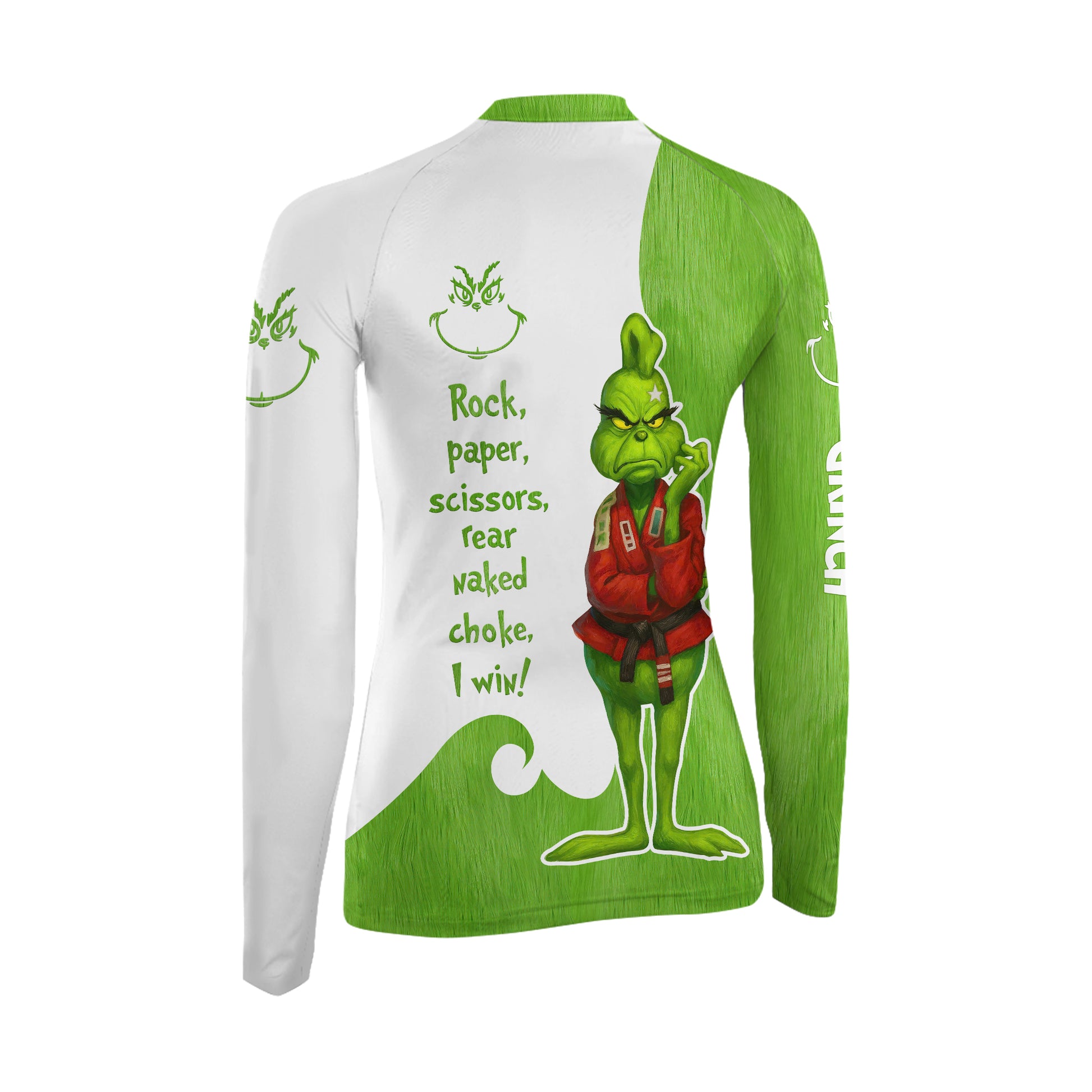The Grinch Rear Naked Choke Women's Long Sleeve Rash Guard
