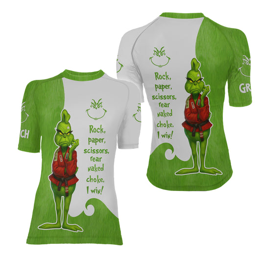 The Grinch Rear Naked Choke Women's Short Sleeve Rash Guard
