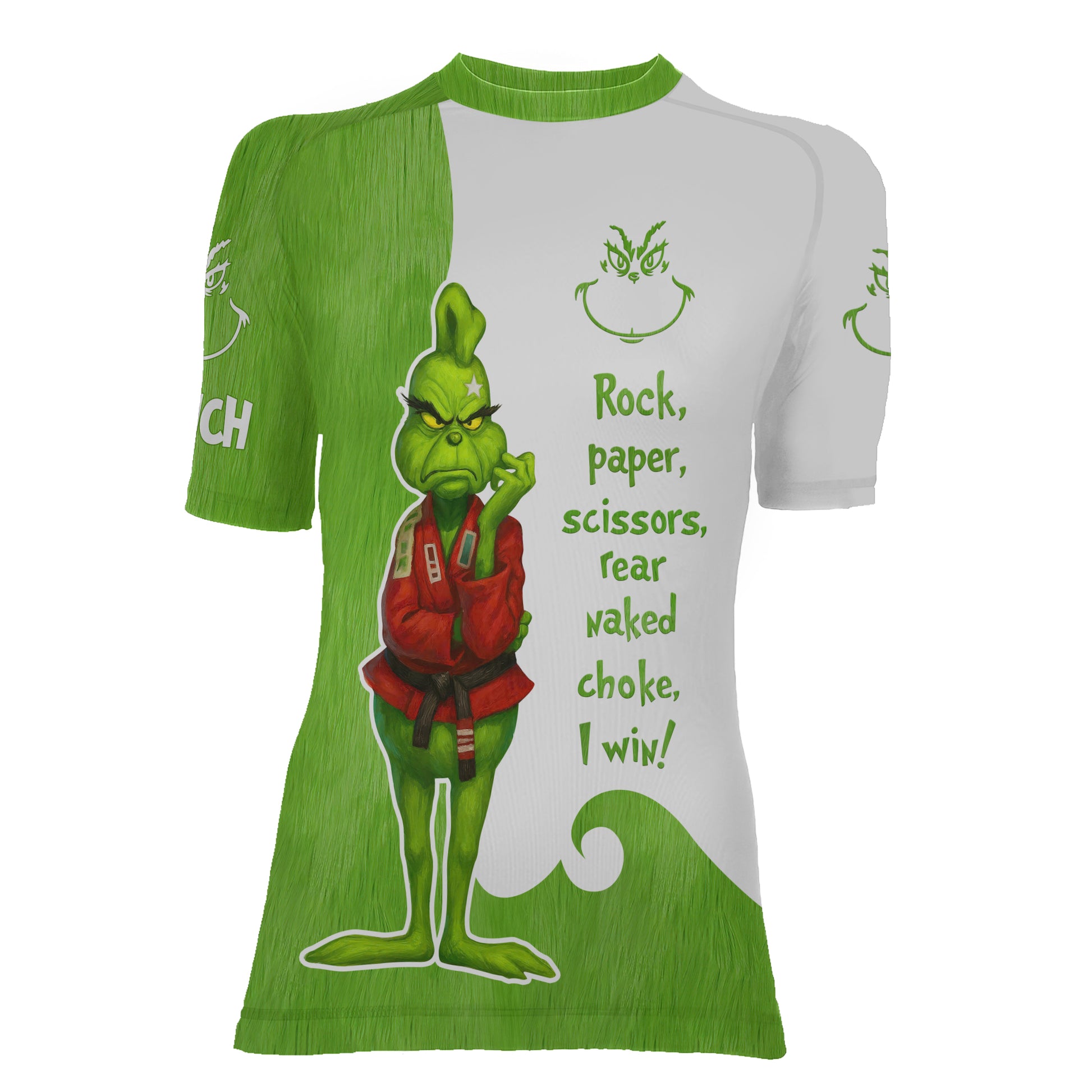 The Grinch Rear Naked Choke Women's Short Sleeve Rash Guard