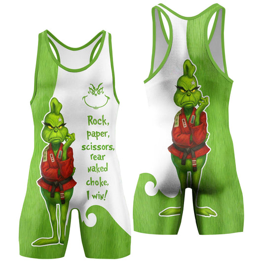 The Grinch Rear Naked Choke Wrestling Singlets