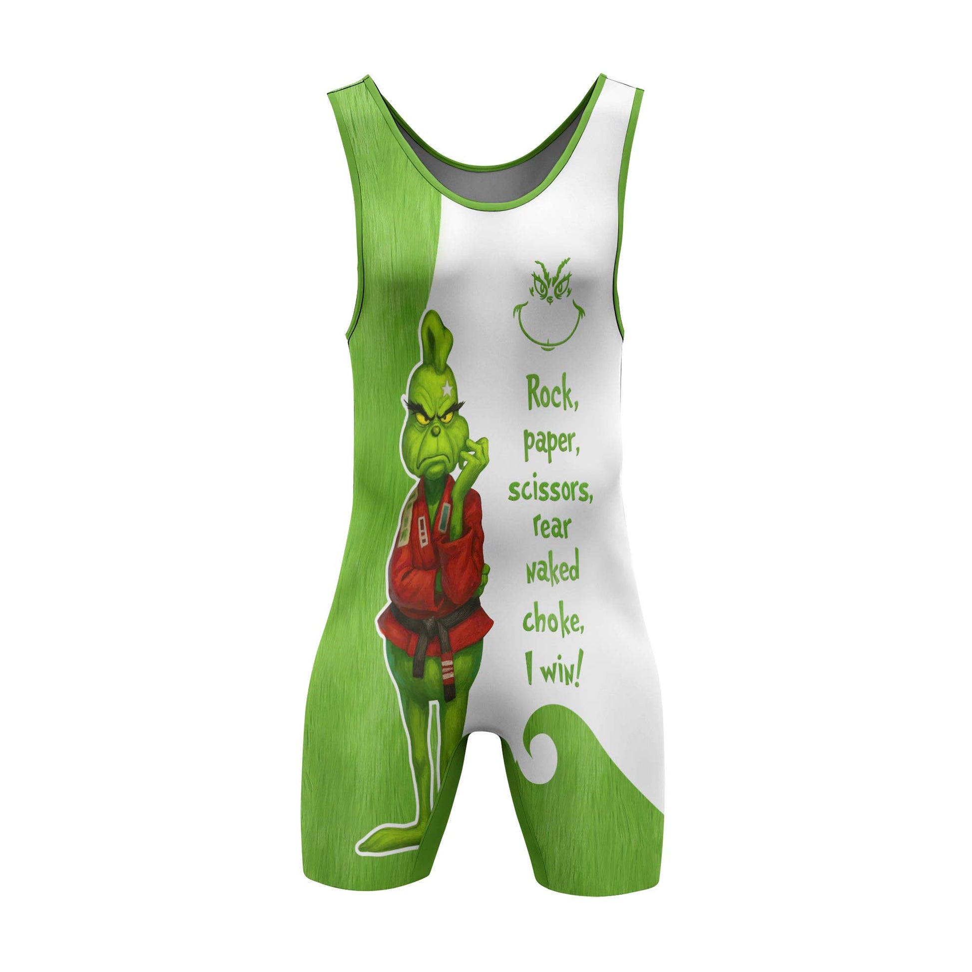 The Grinch Rear Naked Choke Wrestling Singlets