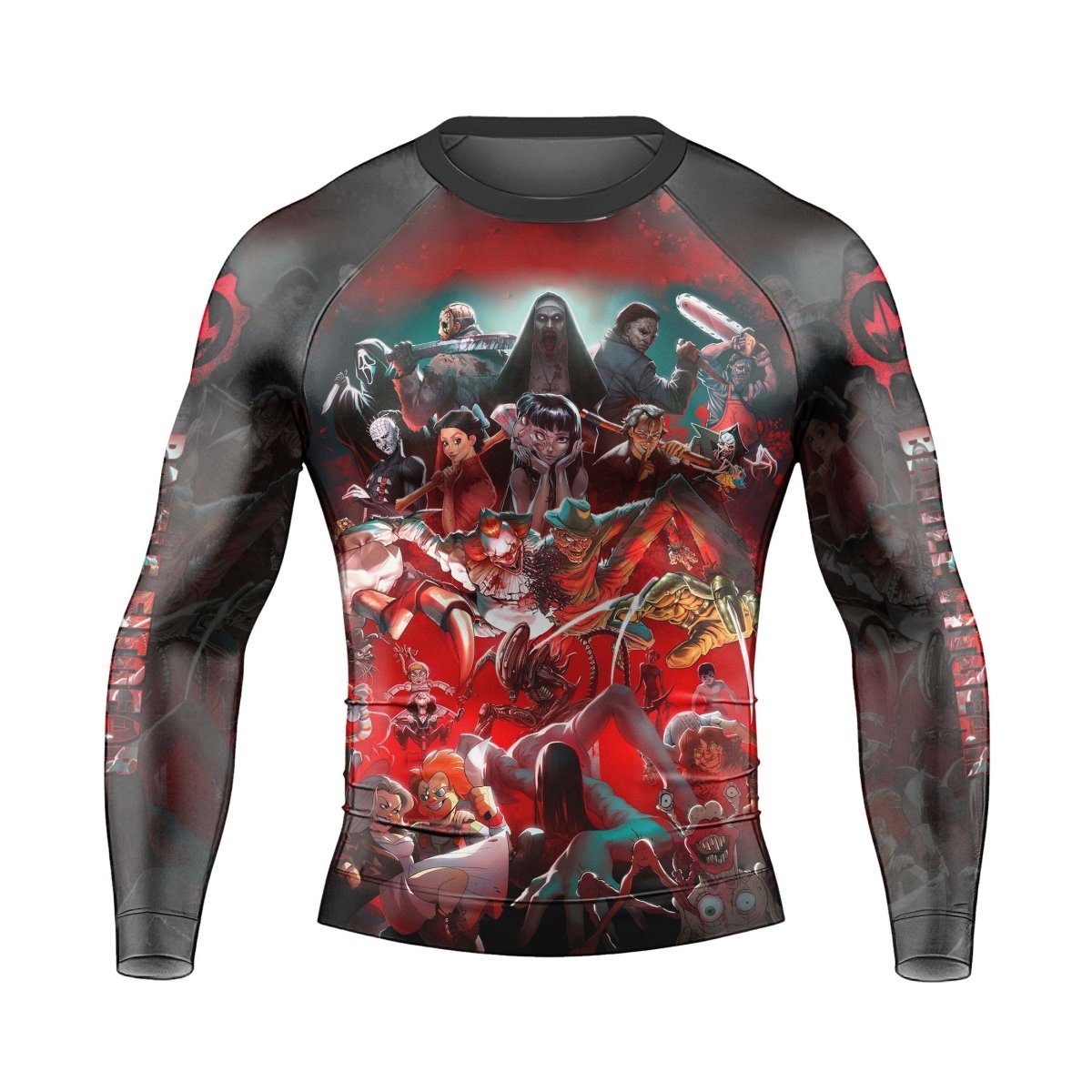 The Horror of Halloween Men's Long Sleeve Rash Guard - BattleFitGear