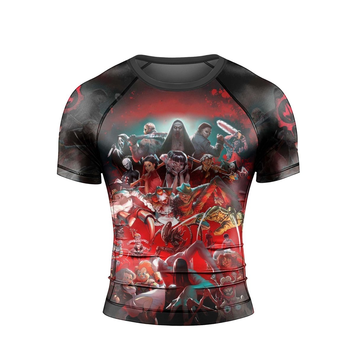 The Horror of Halloween Men's Short Sleeve Rash Guard - BattleFitGear