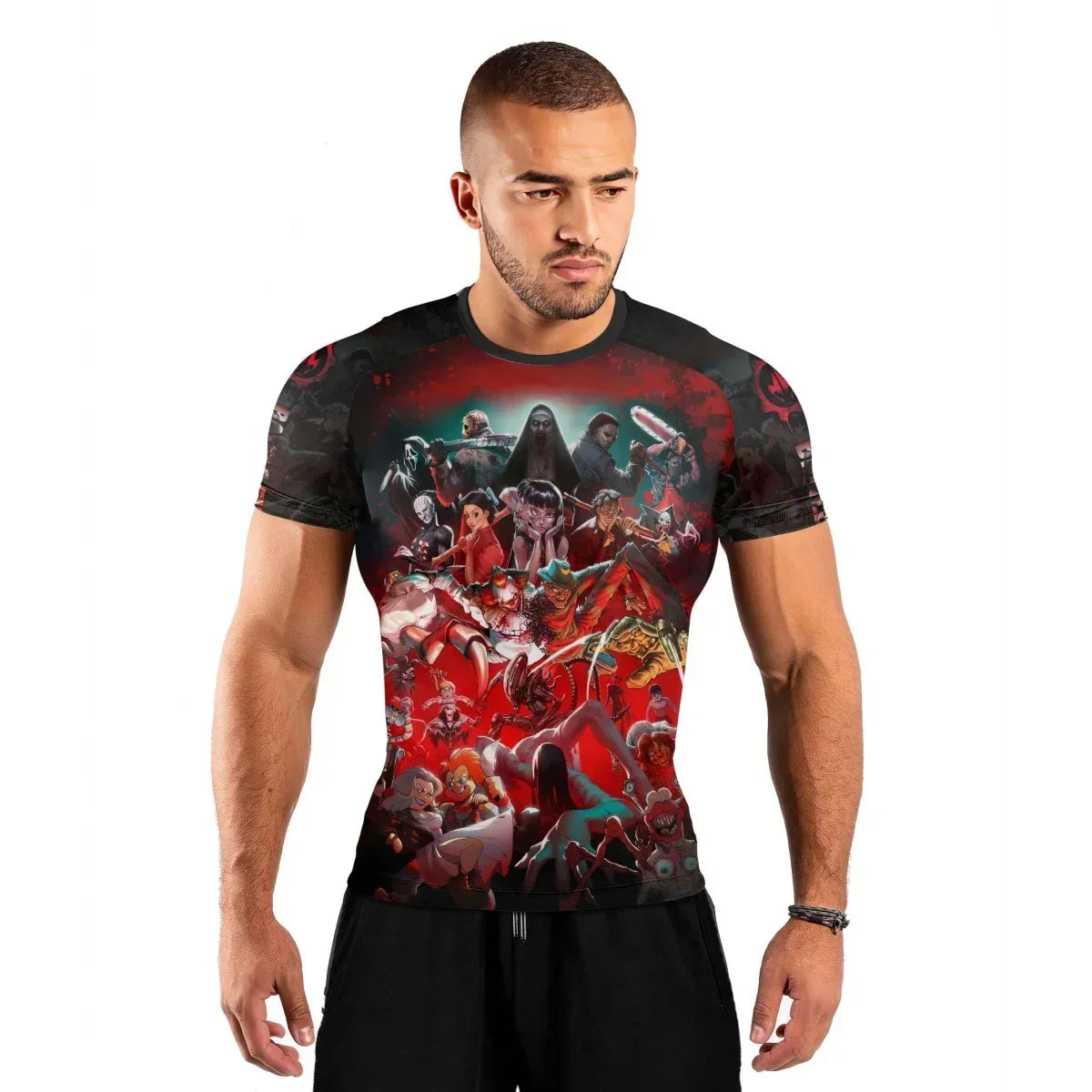 Horror Rash Guards The Horror of Halloween Men's Short Sleeve Rash Guard