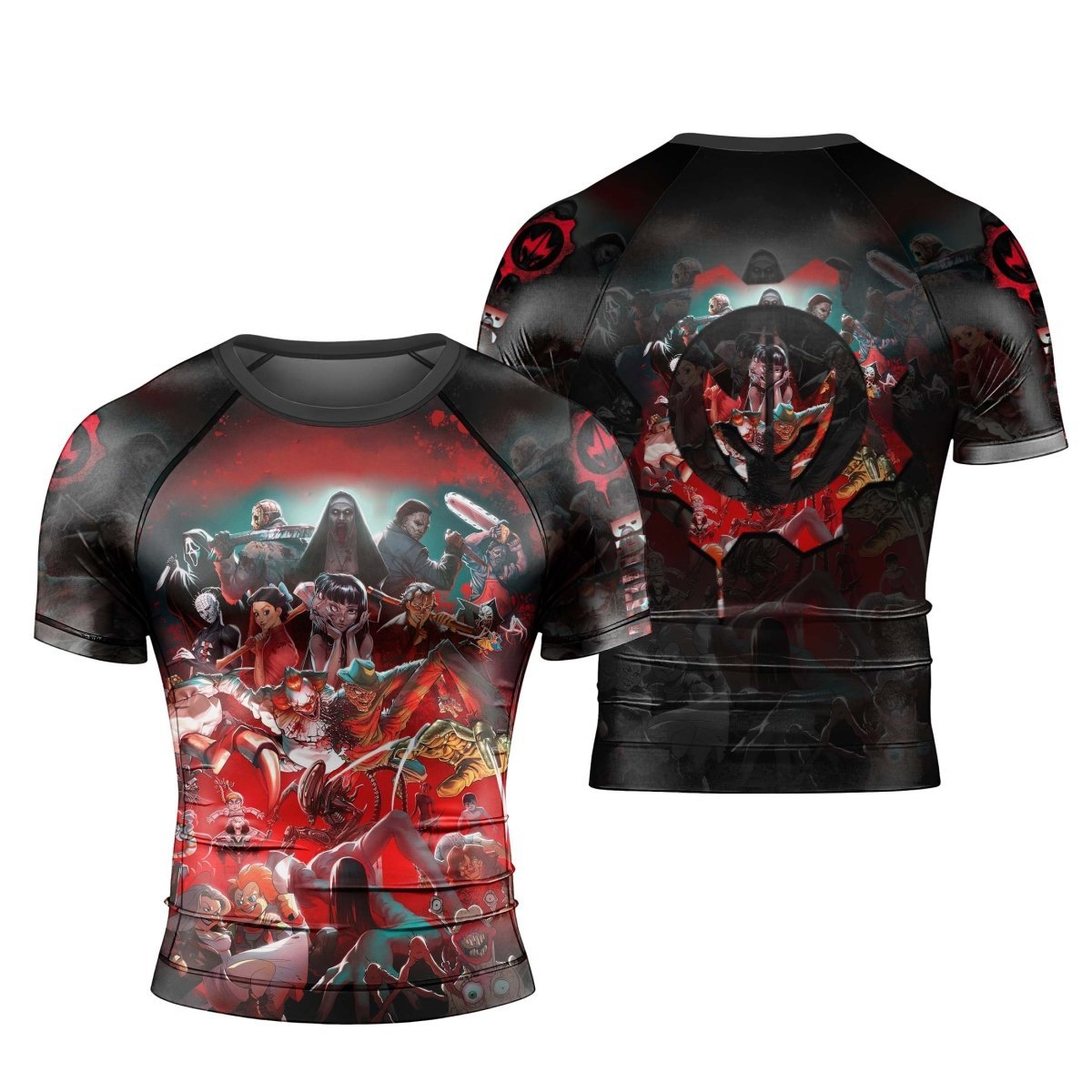 The Horror of Halloween Men's Short Sleeve Rash Guard - BattleFitGear