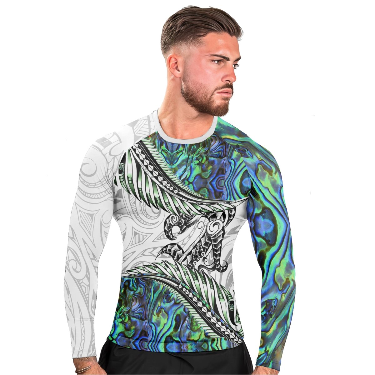 Tribal Maori Tattoo Men's Long Sleeve Rash Guard - BattleFitGear