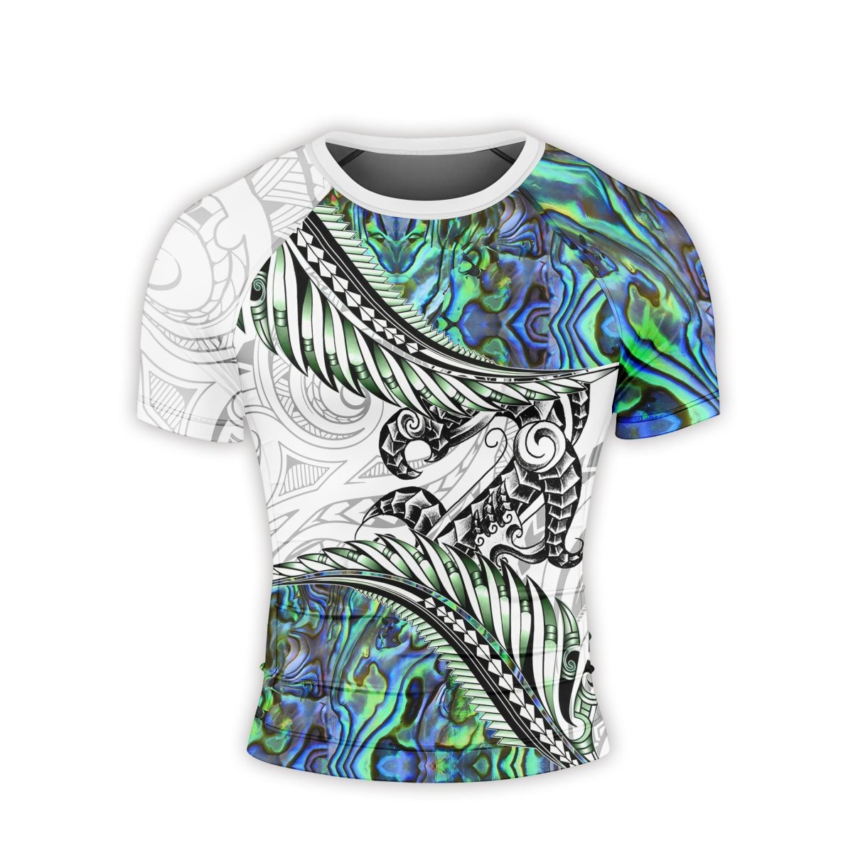 Tribal Maori Tattoo Men's Short Sleeve Rash Guard - BattleFitGear