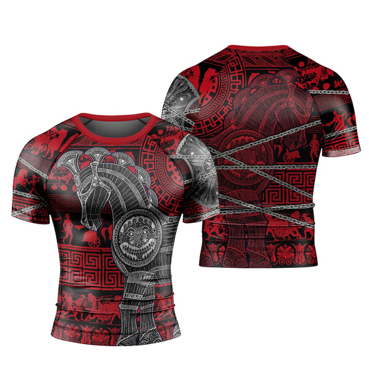Trojan War Men's Short Sleeve Rash Guard