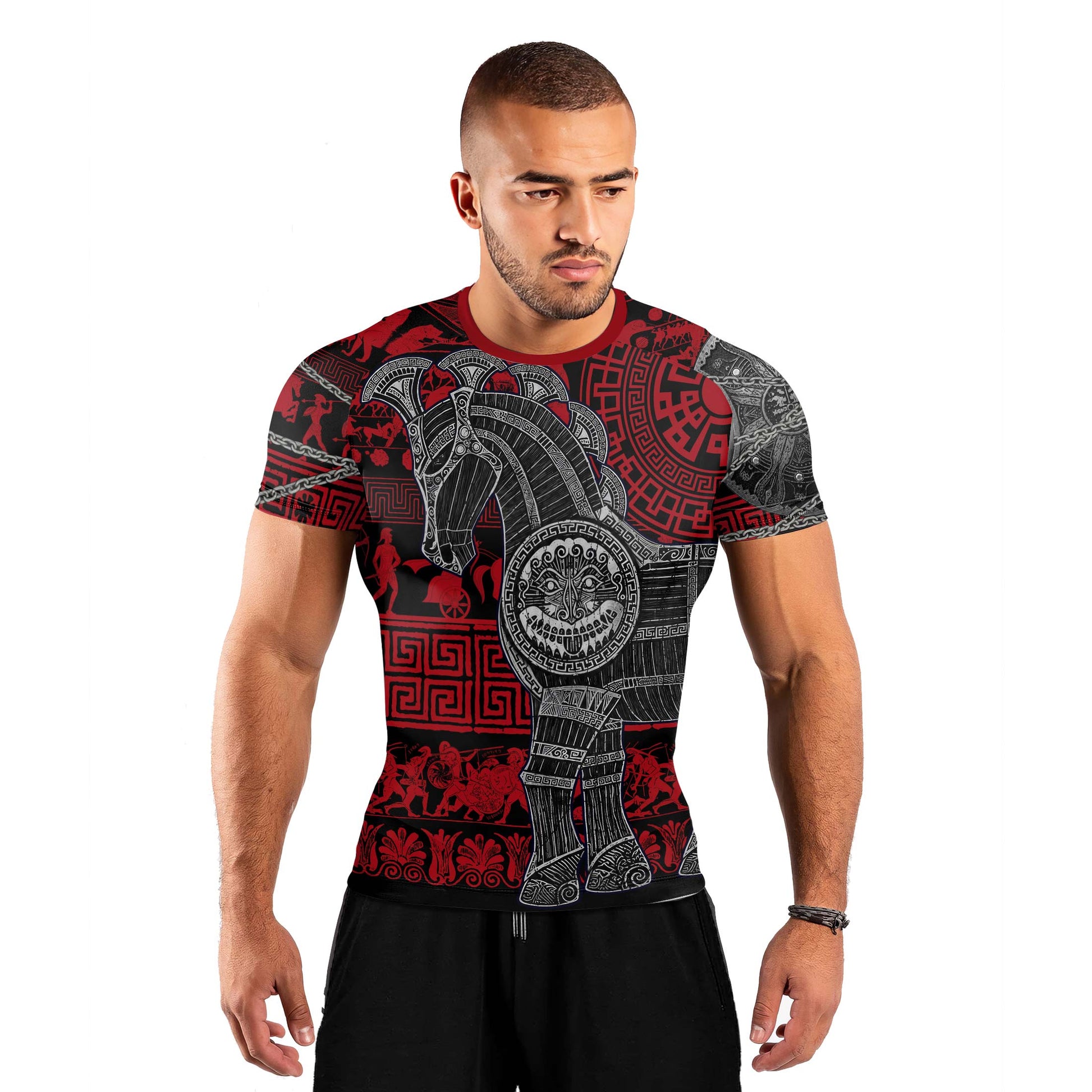 Trojan War Men's Short Sleeve Rash Guard