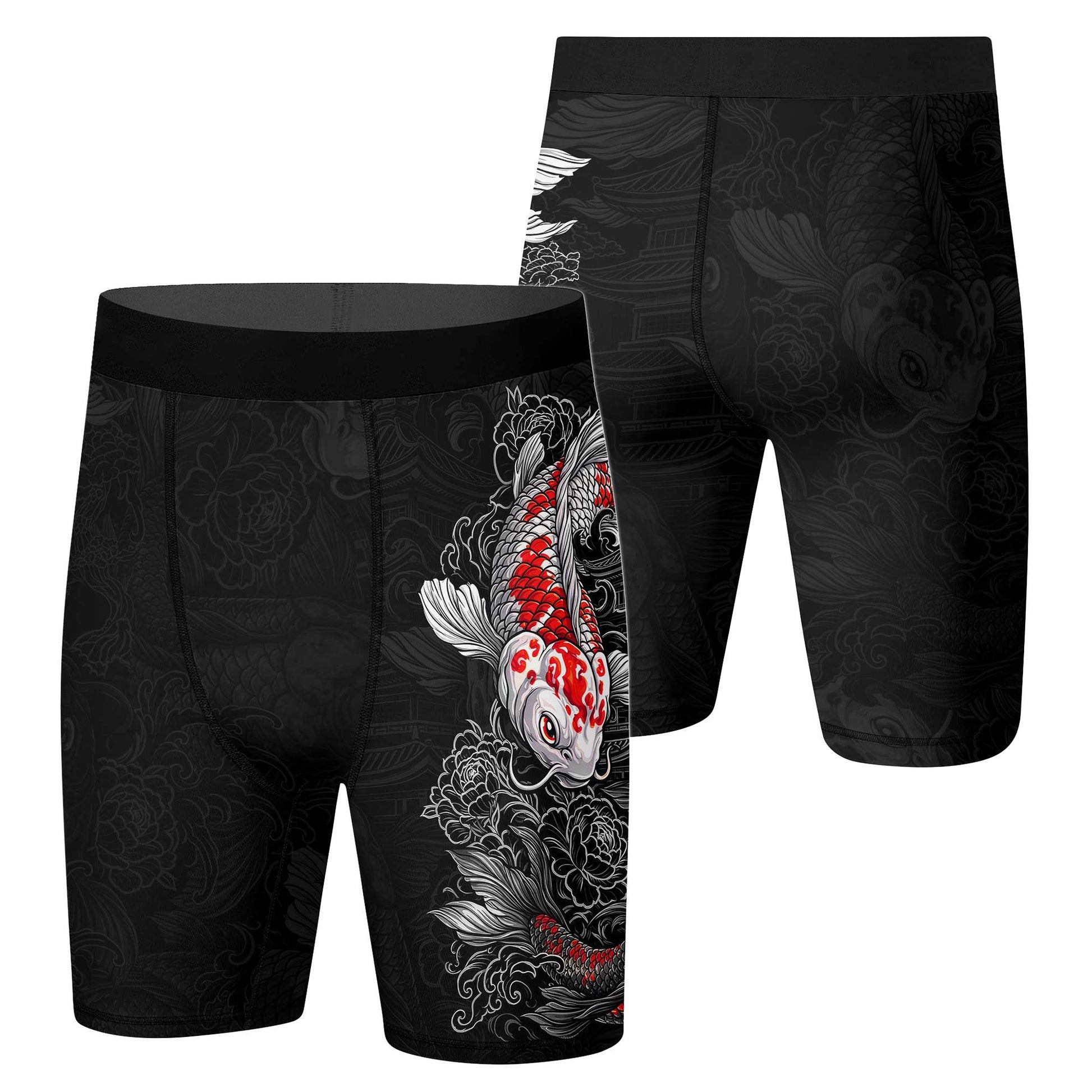 Twin Koi Fish Compression Shorts