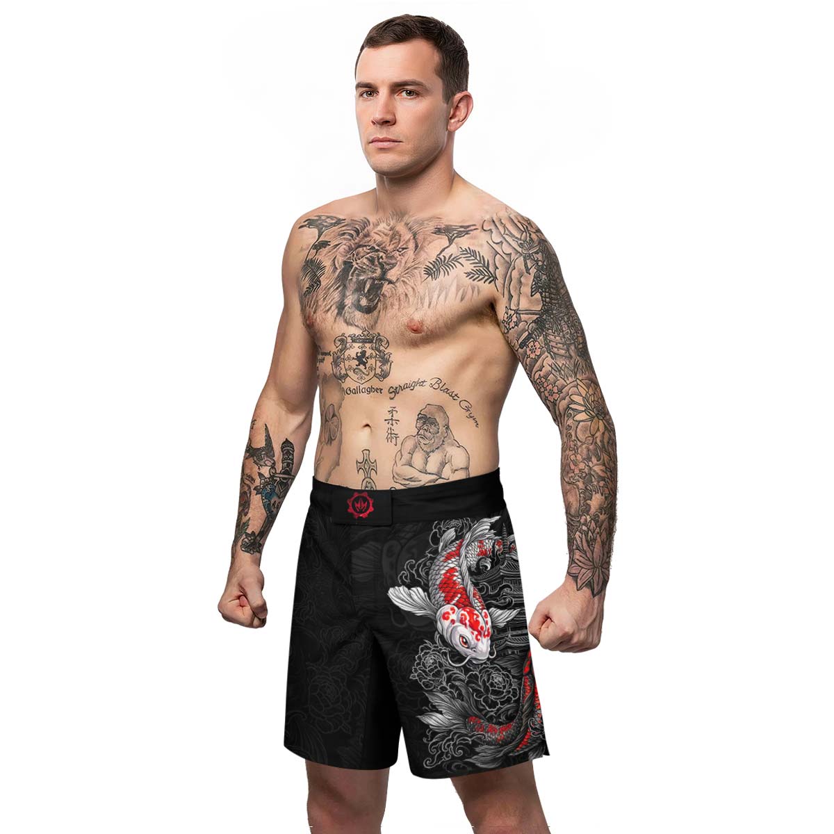 Twin Koi Fish Fight Shorts