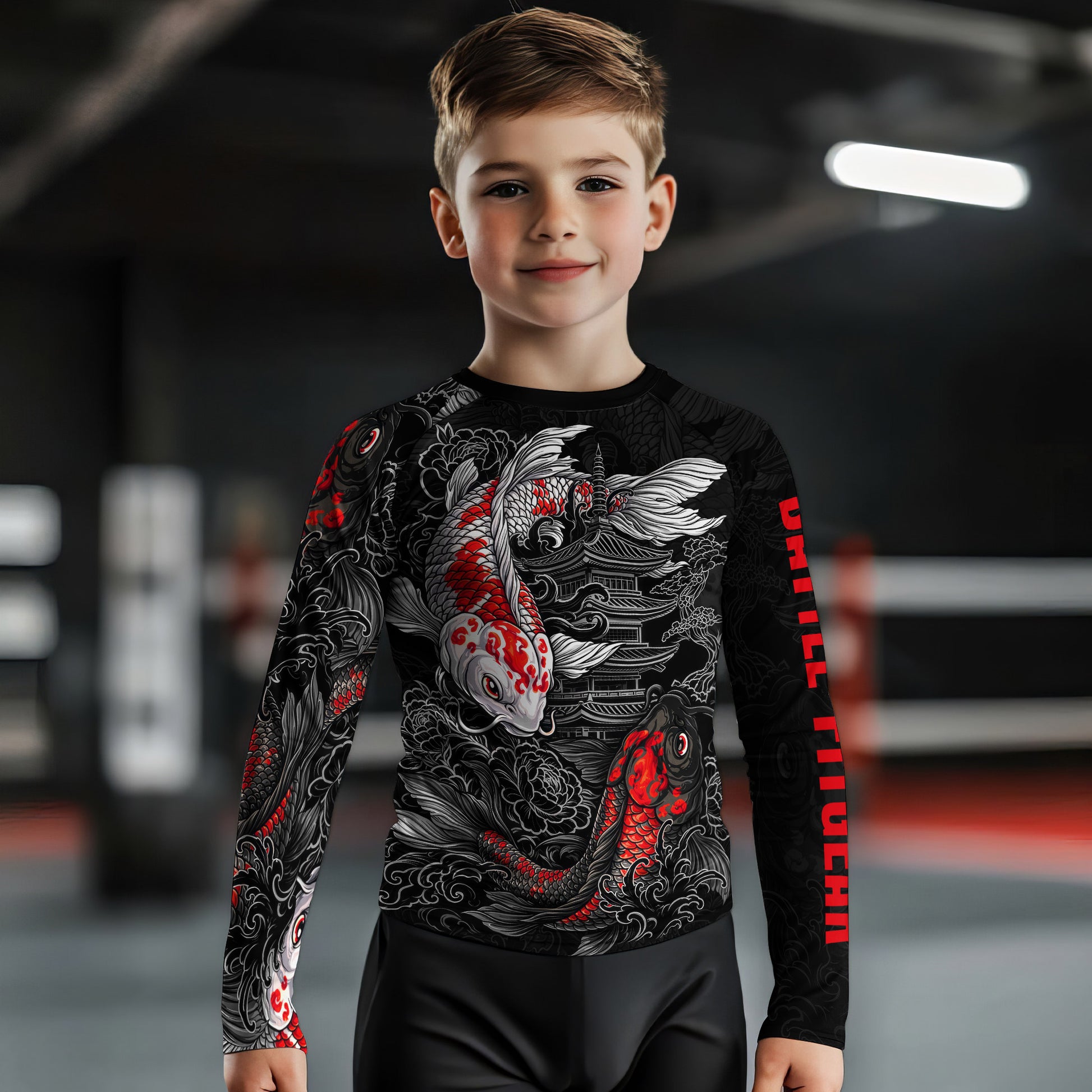 Twin Koi Fish Kids Rash Guard