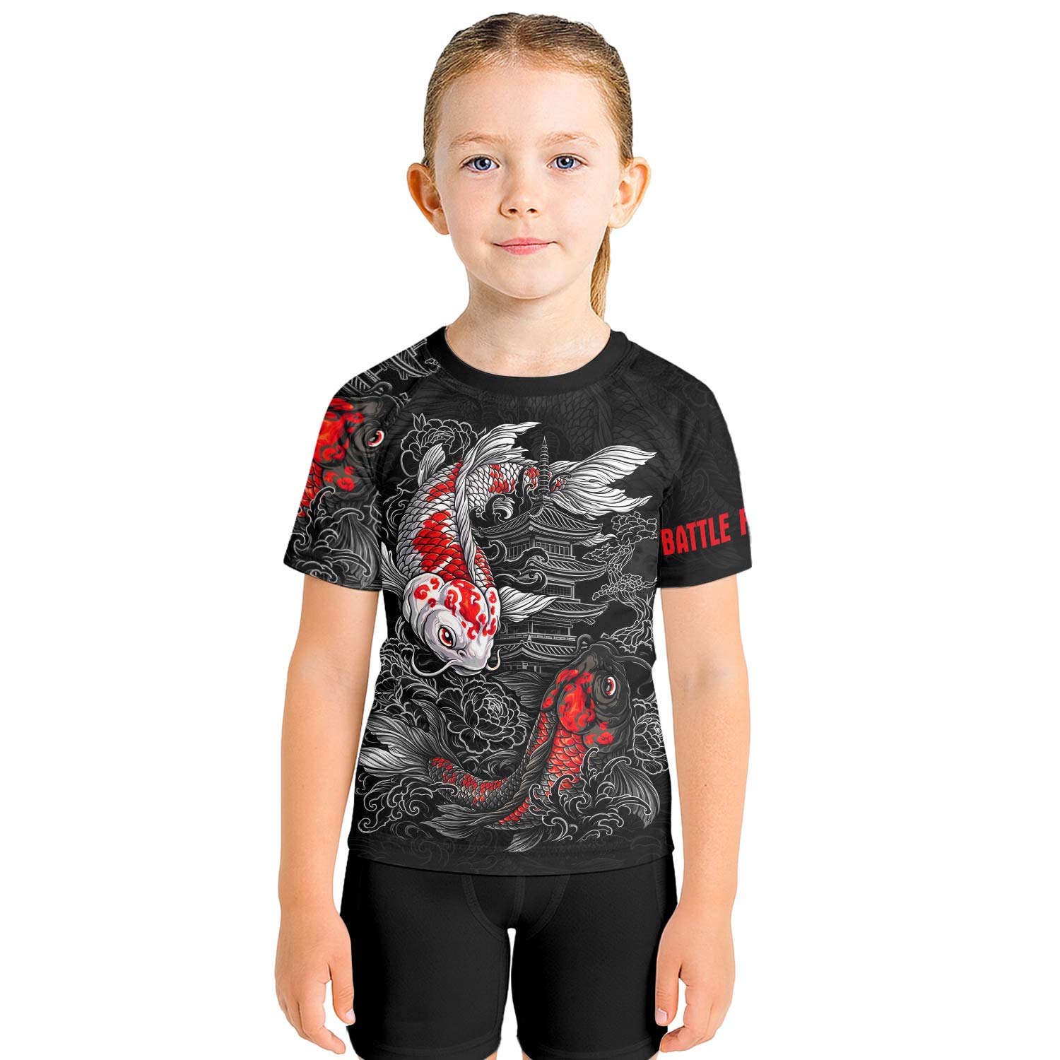 Twin Koi Fish Kids Rash Guard