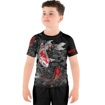 Twin Koi Fish Kids Rash Guard
