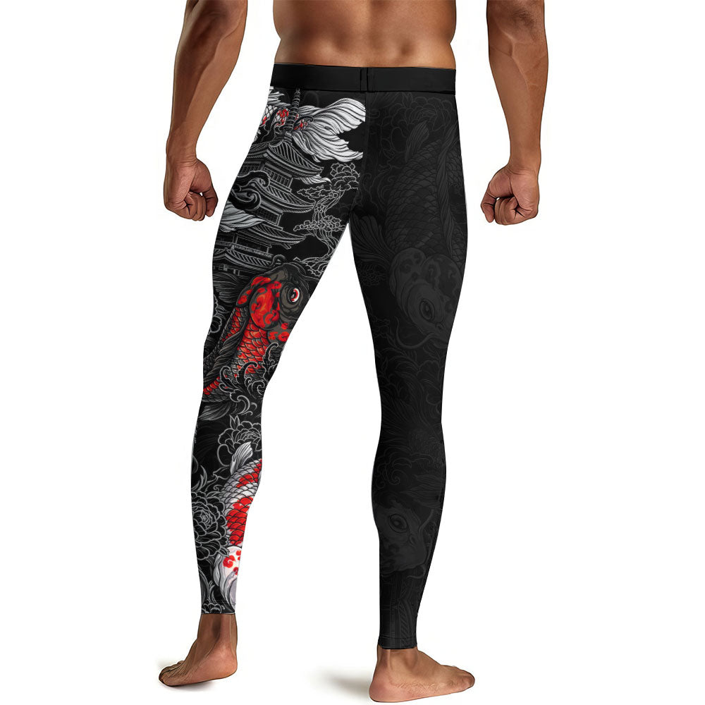 Twin Koi Fish Men's Compression Leggings
