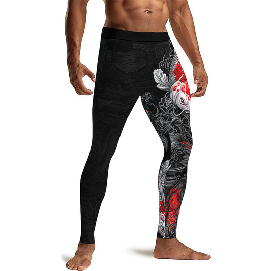 Twin Koi Fish Men's Compression Leggings