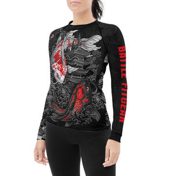 Twin Koi Fish Women's Long Sleeve Rash Guard