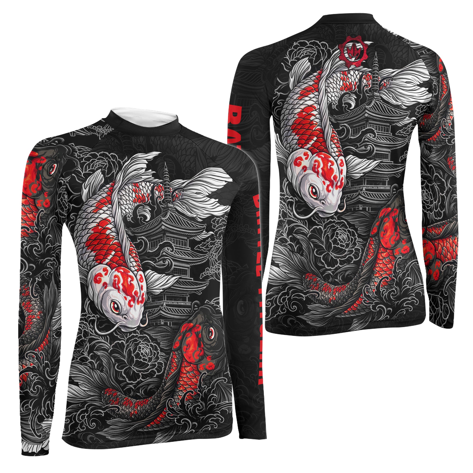 Twin Koi Fish Women's Long Sleeve Rash Guard