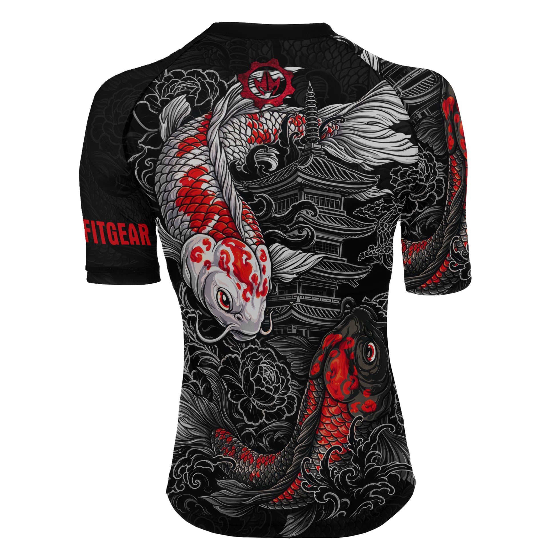 Twin Koi Fish Women's Short Sleeve Rash Guard