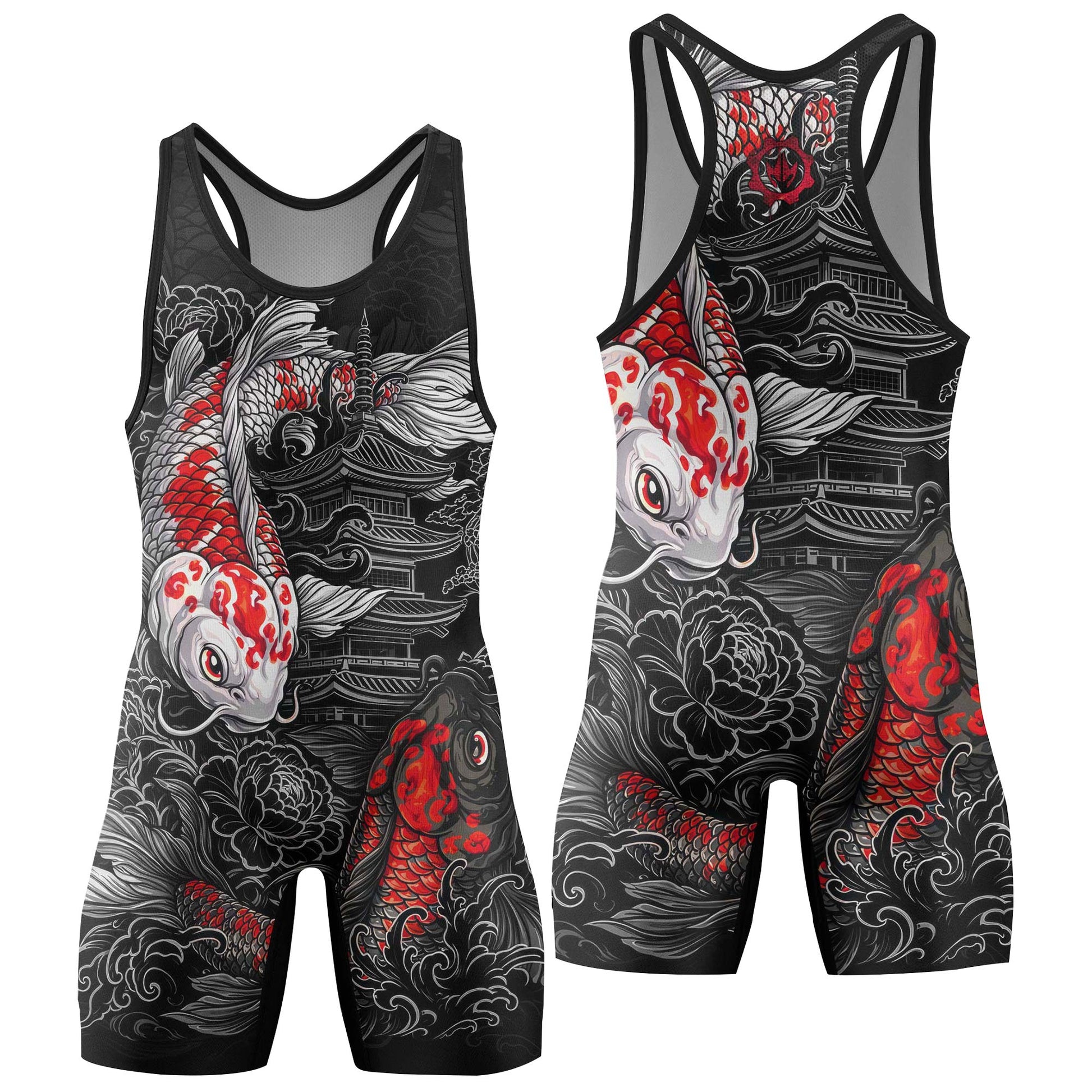 Twin Koi Fish Wrestling Singlets