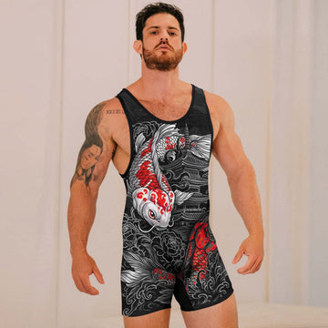 Twin Koi Fish Wrestling Singlets