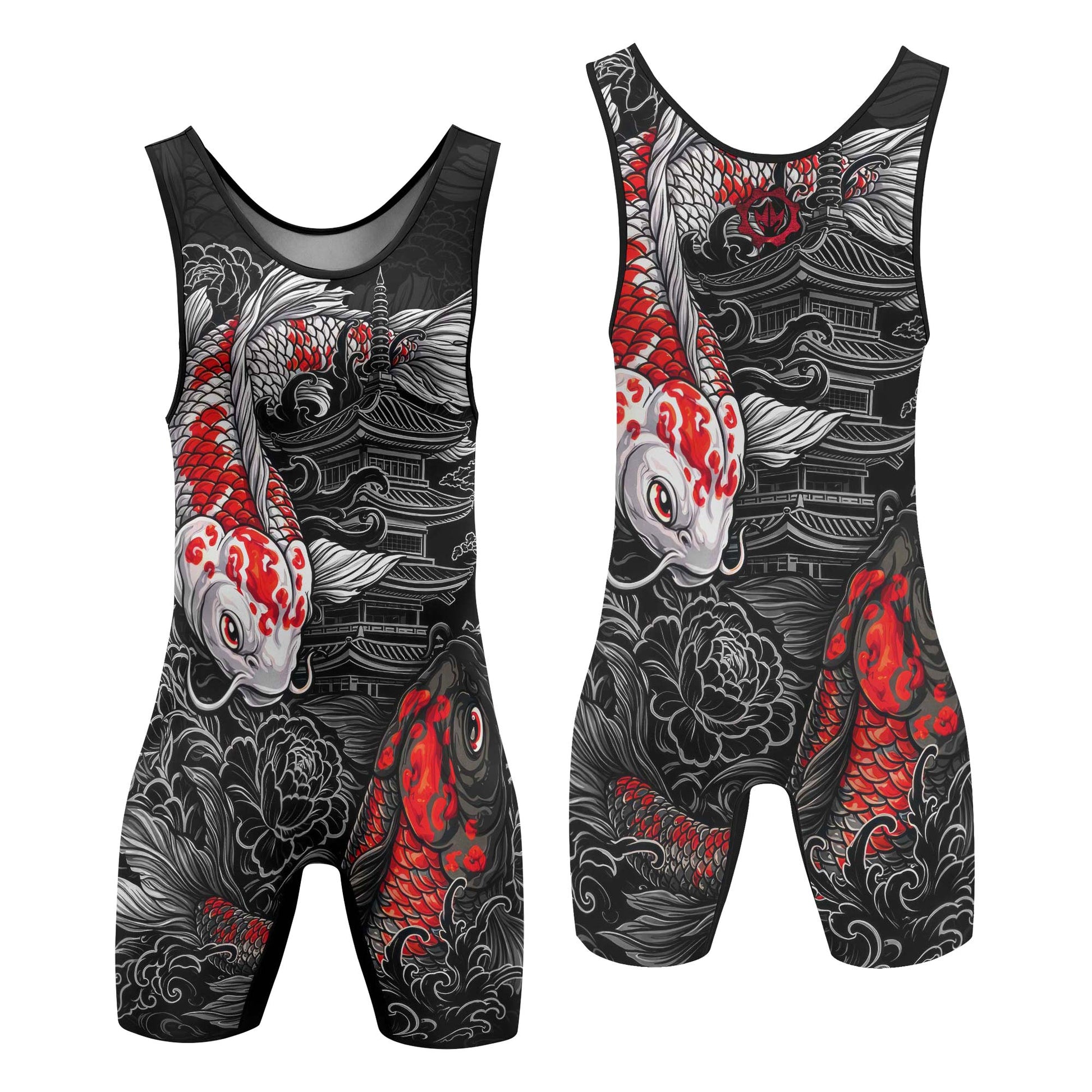 Twin Koi Fish Wrestling Singlets