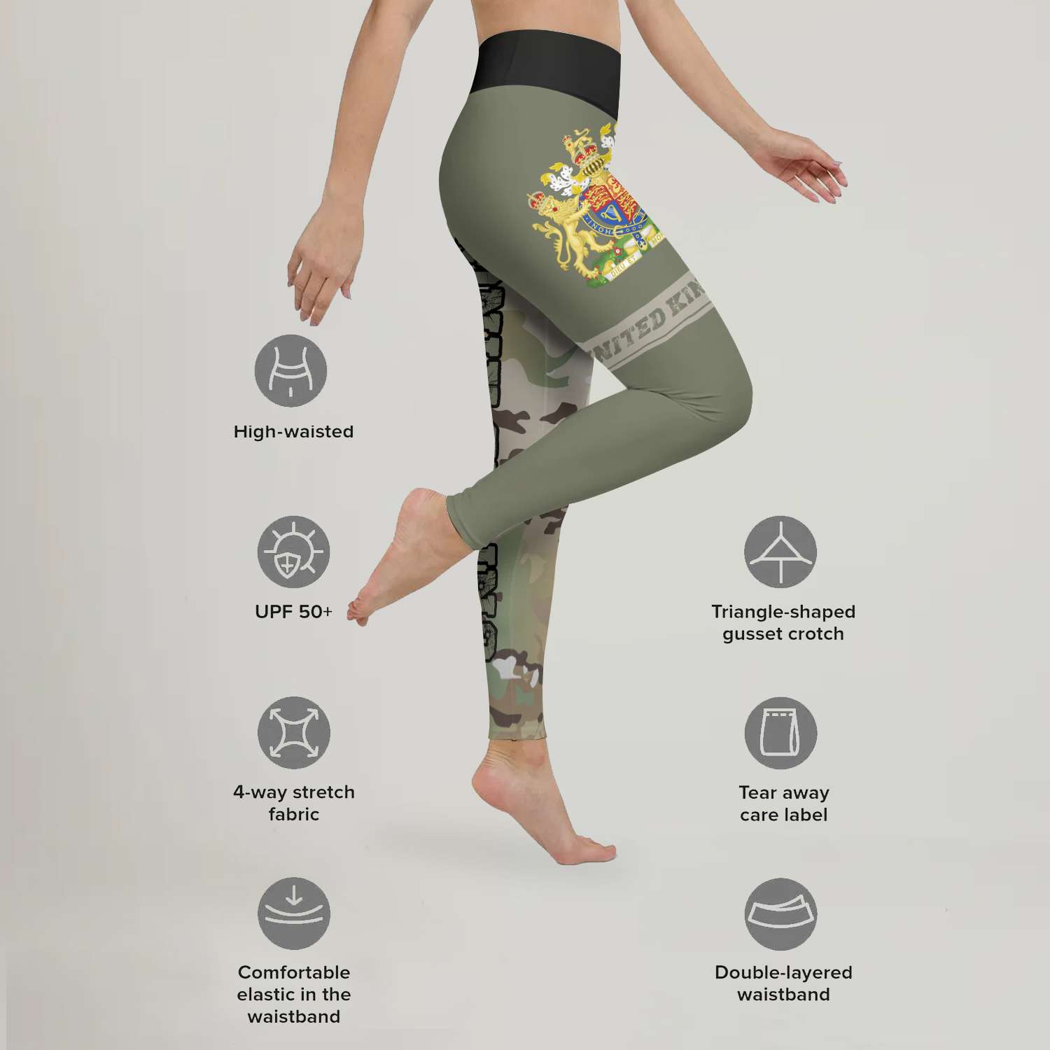 UK Coat of Arms Leggings - BattleFitGear