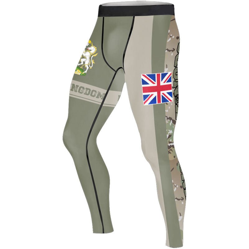 UK Coat of Arms Men's Compression Leggings - BattleFitGear