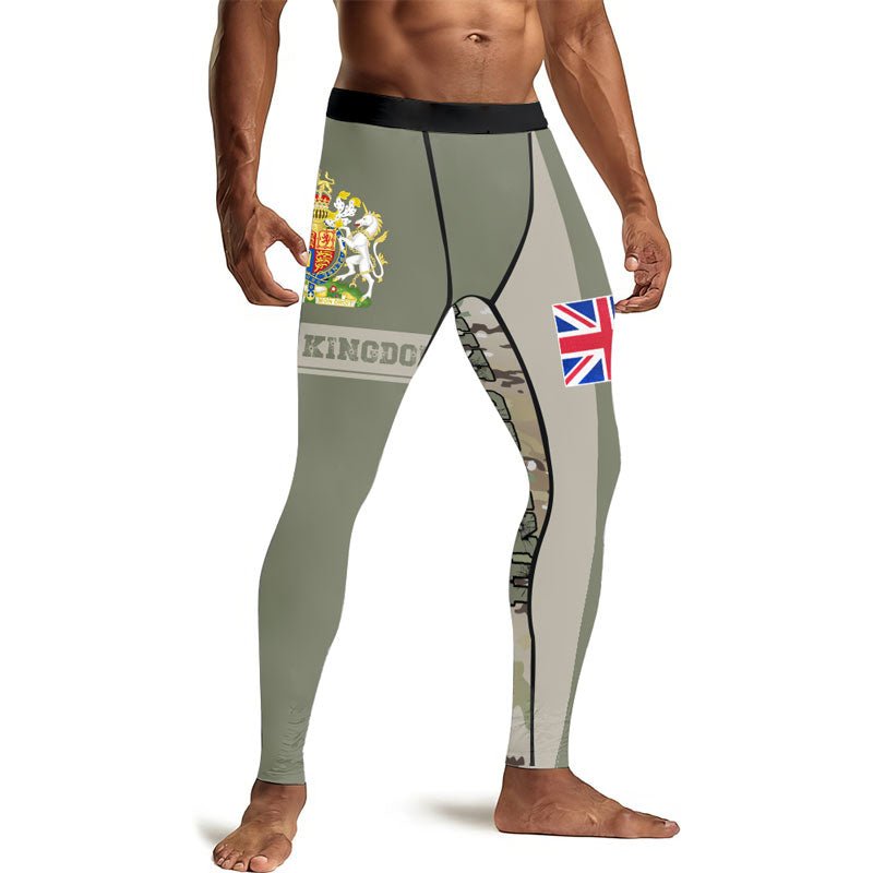 UK Coat of Arms Men's Compression Leggings - BattleFitGear