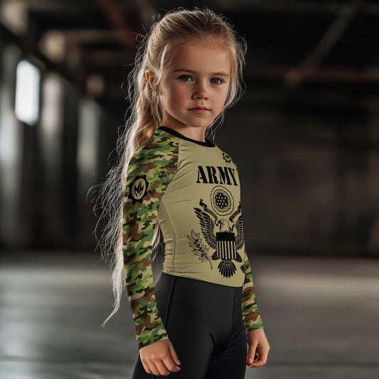 US Army Camo Kids Rash Guard
