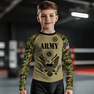 US Army Camo Kids Rash Guard