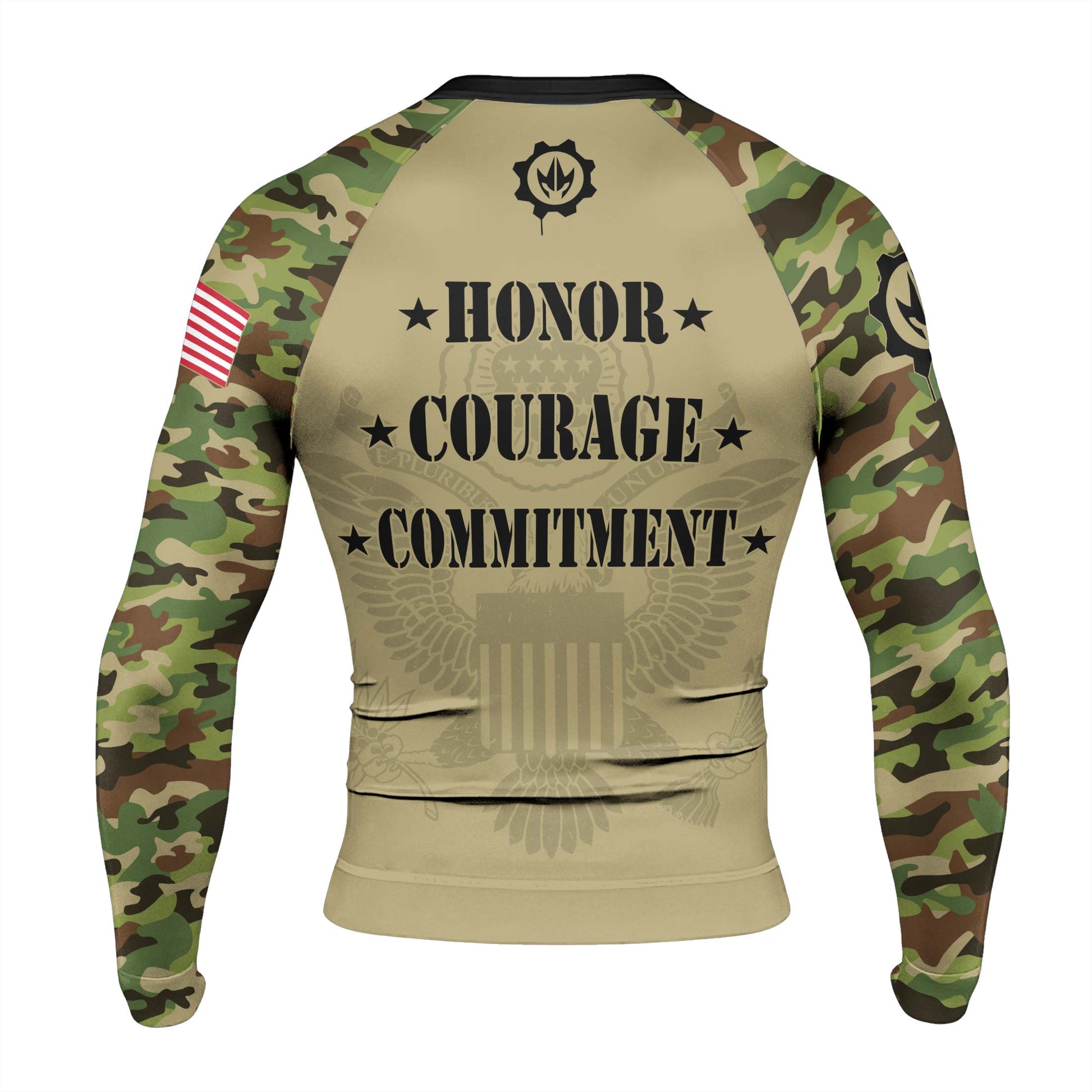 US Army Camo Men's Long Sleeve Rash Guard