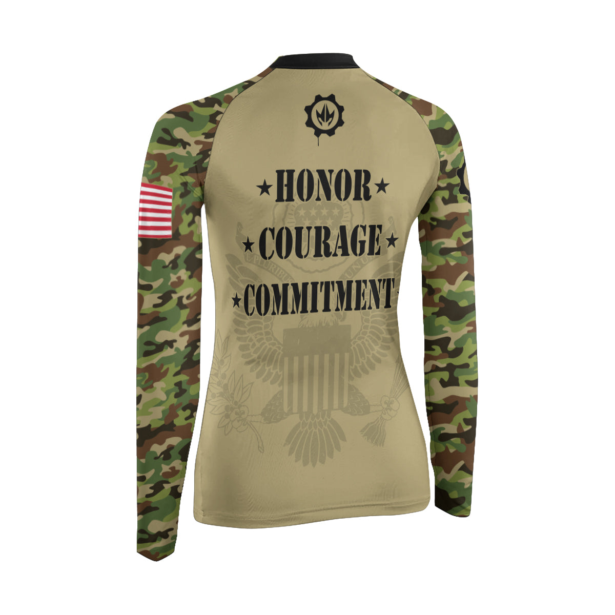 US Army Camo Women's Long Sleeve Rash Guard