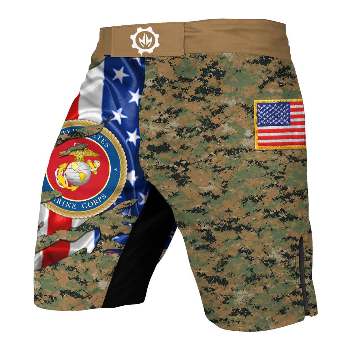 US Marine American Flag Camo Fight Shorts