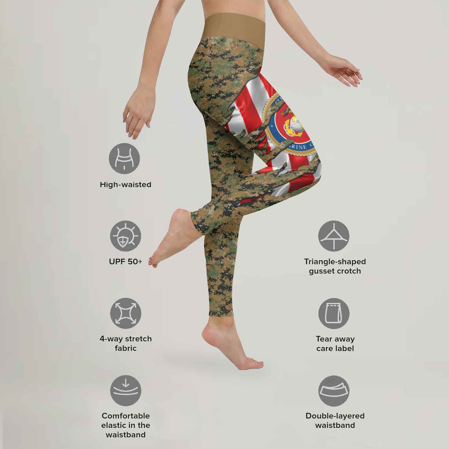 US Marine American Flag Camo Leggings