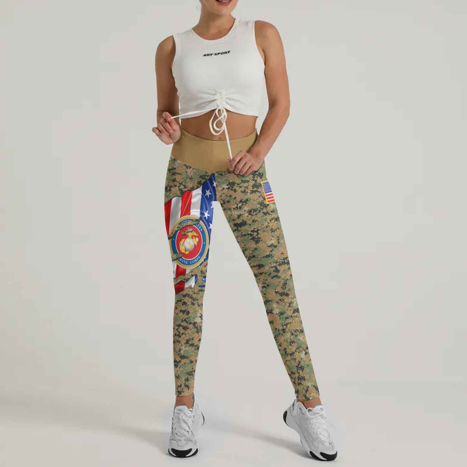 US Marine American Flag Camo Leggings